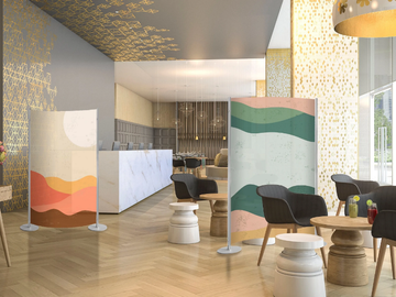 ONDA - Freestanding office screen by STUDIO T - view 2